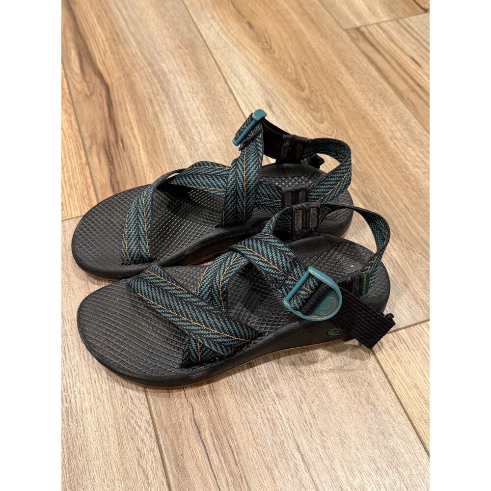 Chacos Womens Mega Z Cloud Sandals Green Black Wide Strap Size 8